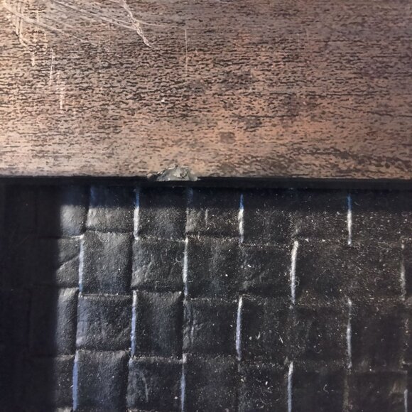 Picture Frame Vintage Textured faux black leather weave 5 x 7 Photo - Picture 5 of 8